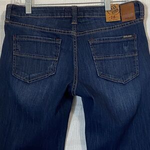 Dear John Jeans Womens 28 Straight Low Rise Dark Wash Comfort Playback NWT